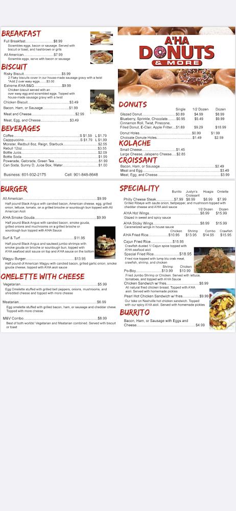 A’ha Donuts & More Menu image 1